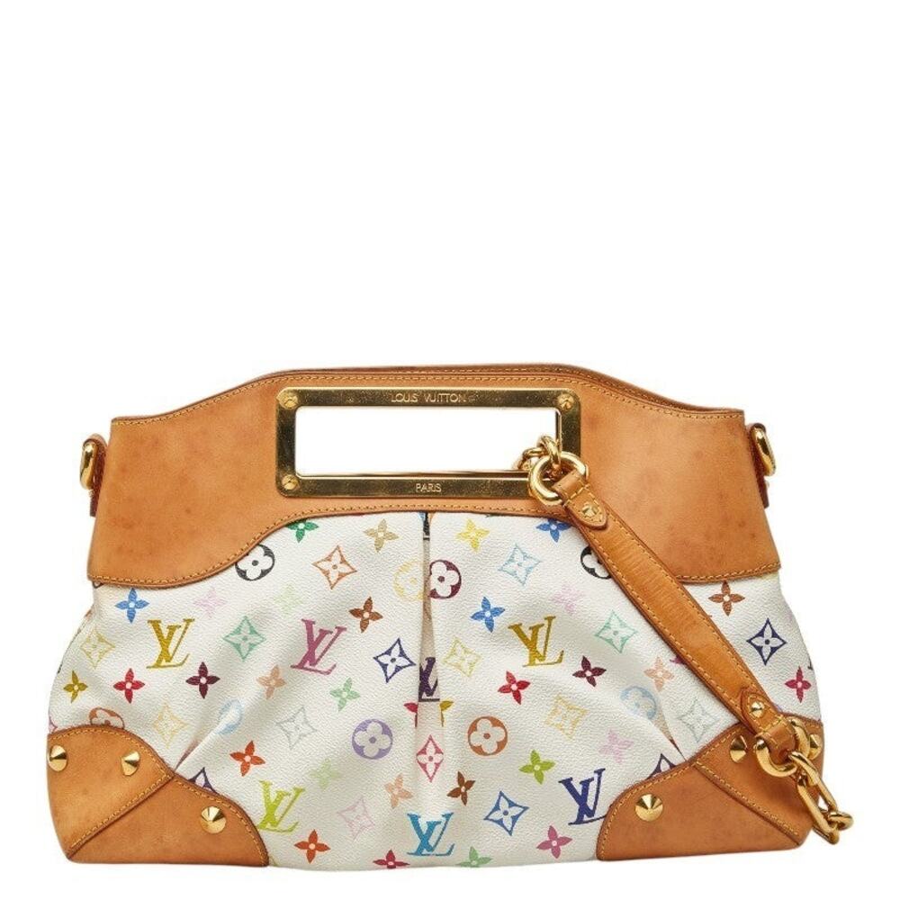 Louis Vuitton Monogram Multicolor Judy MM Chain Shoulder Bag White